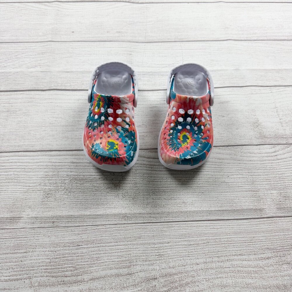 Joybees Kids Clogs Tie Dye Multi Color Slip-On Sandals Lightweight 10-11 - Picture 2 of 6